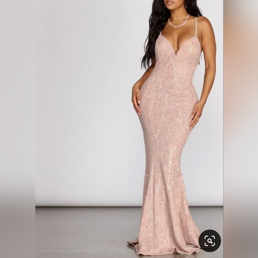Pink Sequin Windsor Mermaid Dress